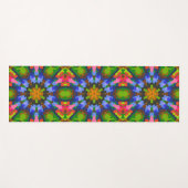 Retro Mandala Green Blue und Pink Yogamatte (Vorderseite (Horizontal))