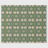Retro Mandala Green Brown und Orange Geschenkpapier (Flach)