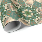Retro Mandala Green Brown und Orange Geschenkpapier (Rolleneckpunkt)