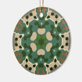 Retro Mandala Green Brown und Orange Keramik Ornament (Links)