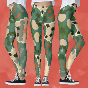 Retro Mandala Green Brown und Orange Leggings