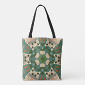 Retro Mandala Green Brown und Orange Tasche (Rückseite)