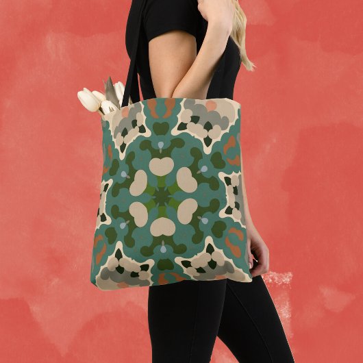 Retro Mandala Green Brown und Orange Tasche