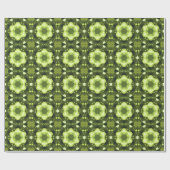 Retro Mandala Green Geschenkpapier (Flach)
