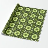 Retro Mandala Green Geschenkpapier (Ungerollt)