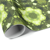 Retro Mandala Green Geschenkpapier (Rolleneckpunkt)