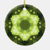 Retro Mandala Green Keramik Ornament (Hinten)