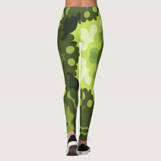 Retro Mandala Green Leggings (Rückseite)