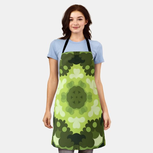 Retro Mandala Green Schürze (Getragen)