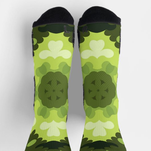 Retro Mandala Green Socken (Oben)