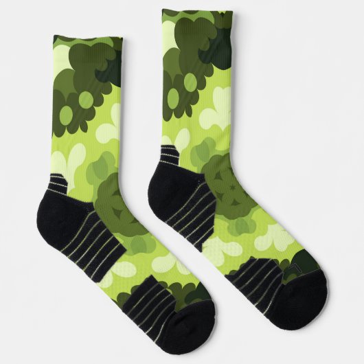 Retro Mandala Green Socken (Rechts)