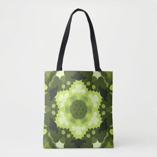 Retro Mandala Green Tasche (Vorderseite)