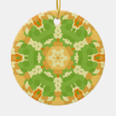 Retro Mandala Green und Orange Keramik Ornament (Vorne)