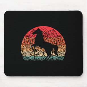 Retro Mandala Horse Lover Reitsport Western Mousepad
