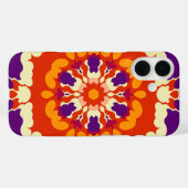 Retro Mandala Lila Red und Orange Case-Mate iPhone Hülle (Rückseite (Horizontal))