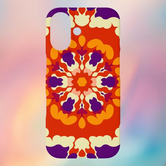 Retro Mandala Lila Red und Orange Case-Mate iPhone Hülle