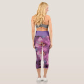 Retro Mandala Lila Rosa und Orange Capri Leggings (Rückseite)