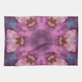 Retro Mandala Lila Rosa und Orange Geschirrtuch (Horizontal)