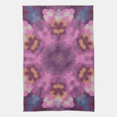 Retro Mandala Lila Rosa und Orange Geschirrtuch (Vertikal)