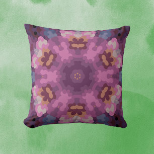 Retro Mandala Lila Rosa und Orange Kissen