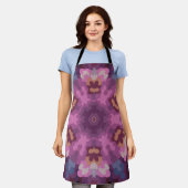 Retro Mandala Lila Rosa und Orange Schürze (Getragen)