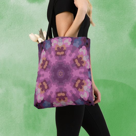 Retro Mandala Lila Rosa und Orange Tasche