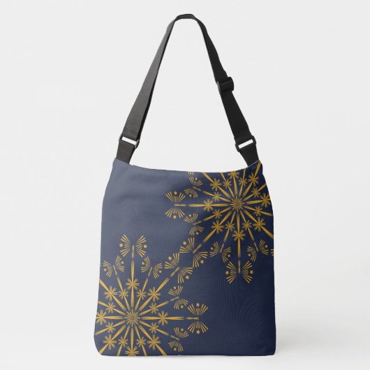 Retro Mandala Midnight Crossbody Bag Tragetaschen Mit Langen Trägern (Vorderseite)