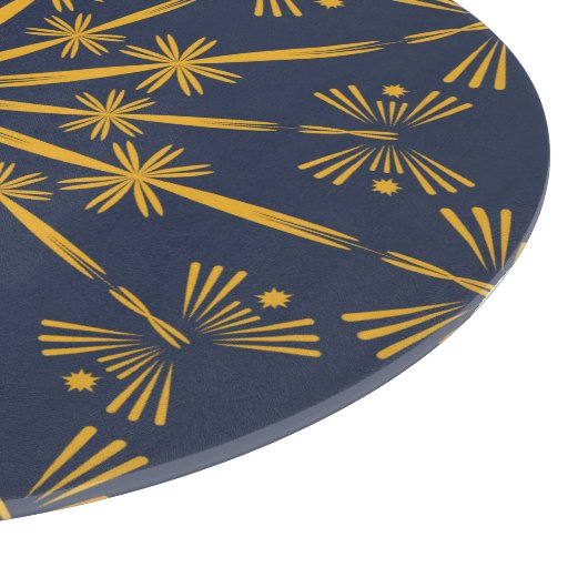 Retro Mandala Midnight Glass Cutting Board Schneidebrett (Ecke)