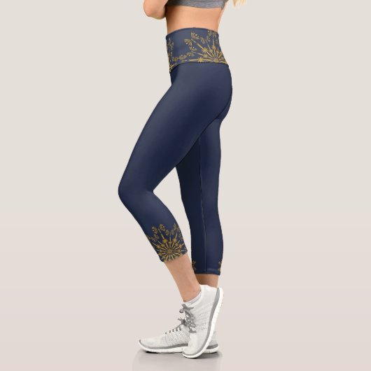 Retro Mandala Midnight High Waisted Capris (Links)