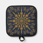 Retro Mandala Midnight Pot Holder Topflappen (Vorderseite)