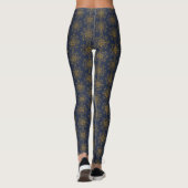 Retro Mandala Mitternacht Leggings (Rückseite)