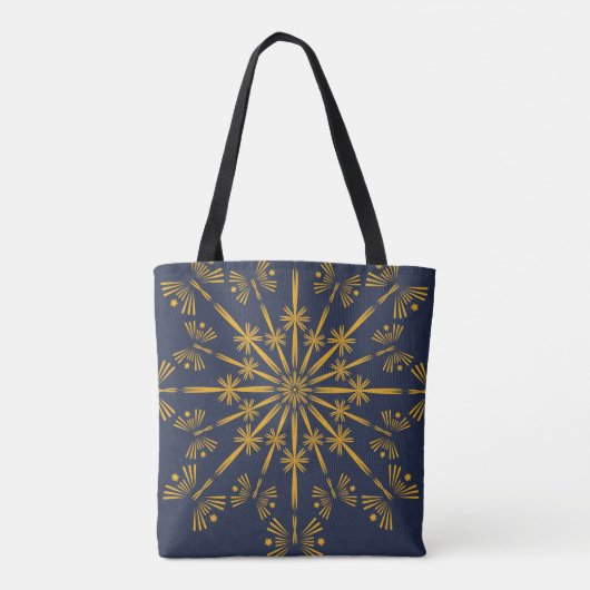 Retro Mandala Mitternacht Tasche (2 Größe) (Rückseite)