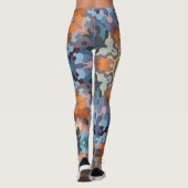 Retro Mandala Orange Blue und Yellow Leggings (Rückseite)