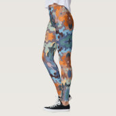 Retro Mandala Orange Blue und Yellow Leggings (Links)