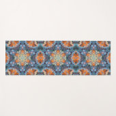 Retro Mandala Orange Blue und Yellow Yogamatte (Vorderseite (Horizontal))