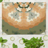 Retro Mandala Orange Green und White Geschirrtuch (Gefaltet)