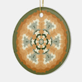 Retro Mandala Orange Green und White Keramik Ornament (Links)
