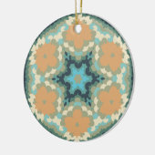 Retro Mandala Orange und Blue Keramik Ornament (Links)