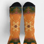 Retro Mandala Orange und Gelb Socken (Oben)