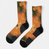 Retro Mandala Orange und Gelb Socken (Links)