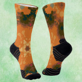 Retro Mandala Orange und Gelb Socken