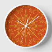 Retro Mandala Papaya Gerahmte Uhr (Vorderseite)