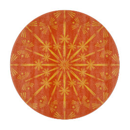 Retro Mandala Papaya Glaszuchtbrett Schneidebrett