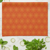Retro Mandala Papaya Küchentuch (Gefaltet)