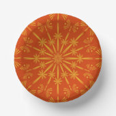 Retro Mandala Papaya Paper Bowls Pappteller (Vorderseite)