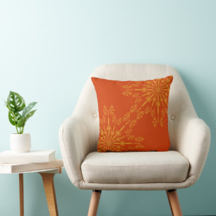 Retro Mandala Papaya Throw Kissen