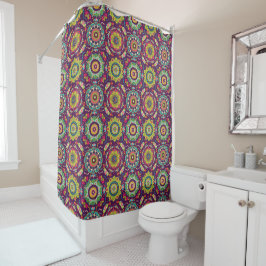 Retro Mandala Pattern Duschvorhang