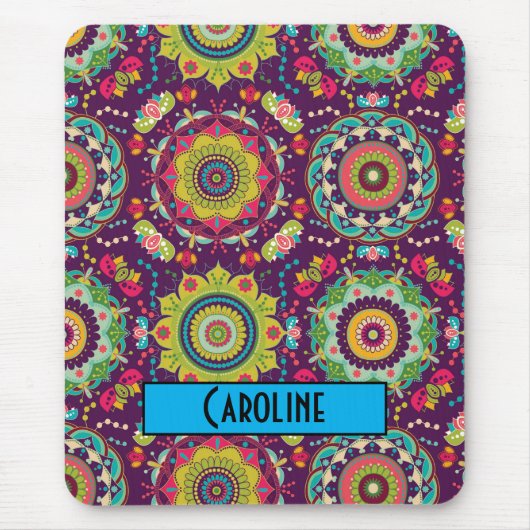 Retro Mandala Pattern Mousepad (Vorne)