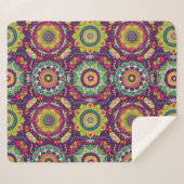 Retro Mandala Pattern Sherpadecke (Vorderseite (Horizontal))