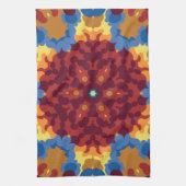Retro Mandala Red Blue und Yellow Geschirrtuch (Vertikal)